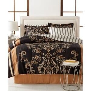 Fairfield Square Collection Gold Sabrina Reversible 8 Pc. King Comforter Sets
